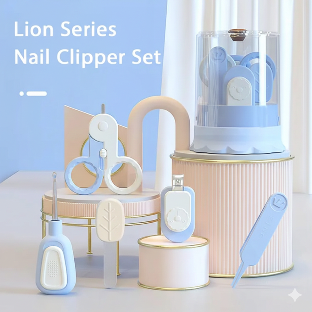 4-in-1 Baby Safety Manicure Set with Cute Crown Case – Portable Grooming Kit for Newborns & Toddlers