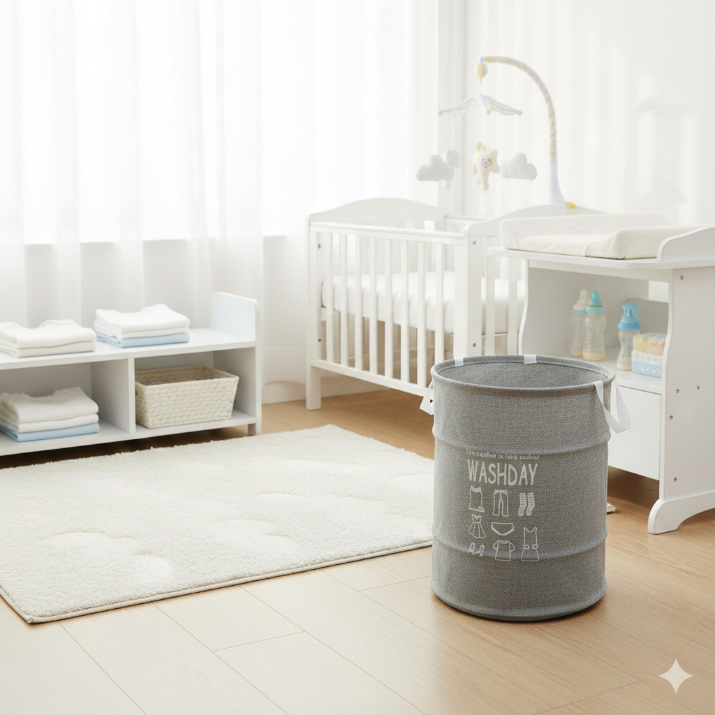 Premium Foldable Baby Basket for Nursery Storage