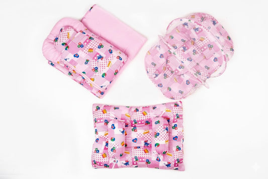 Premium Portable Infant Bedding Set with Protective Mosquito Net
