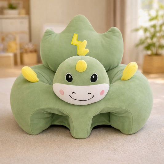 Baby Dino Lightning Sofa Seat – Green & Yellow Plush