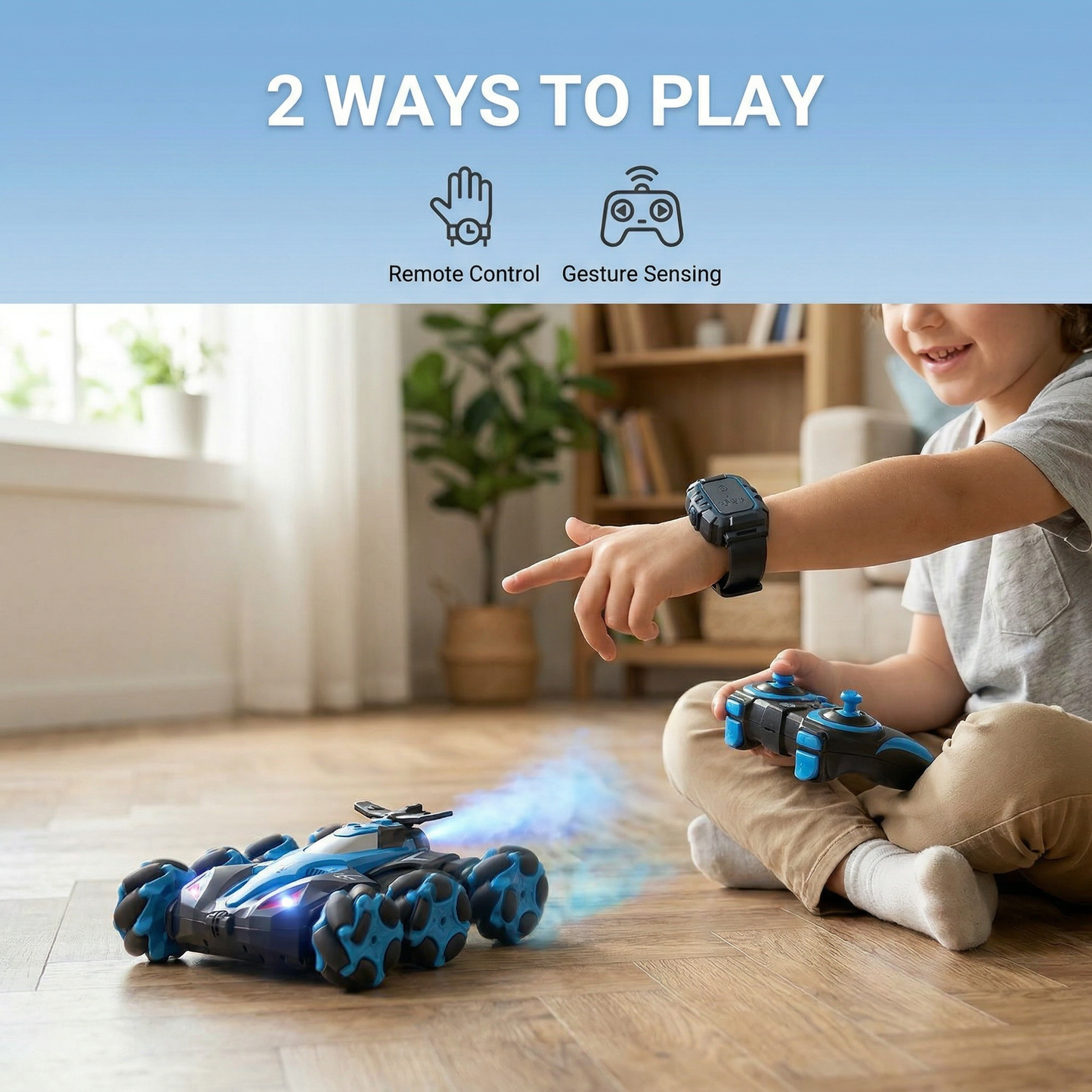 360° Stunt RC Car with Remote & Hand Gesture Control