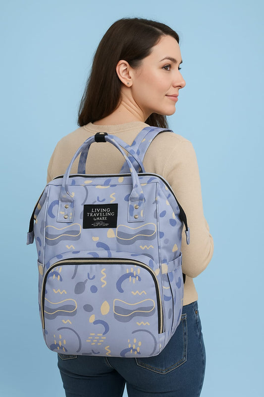 Printed Diaper Backpack – Large Capacity, Stylish & Comfortable Baby Bag