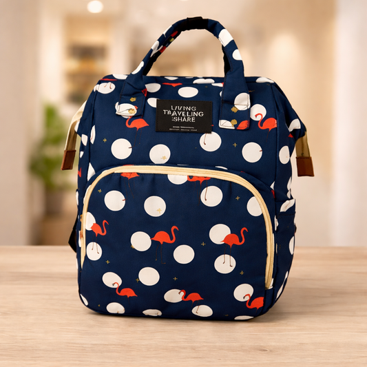 Printed Diaper Backpack Large Capacity, Stylish & Comfortable Baby Bag