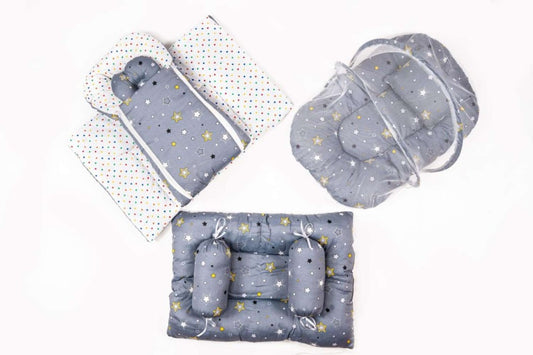 Premium Portable Infant Bedding Set with Protective Mosquito Net