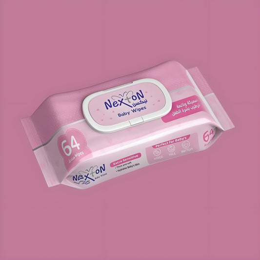 Nexton Baby Wipes – Extra Sensitive, Thick & Soft (64 Wipes)