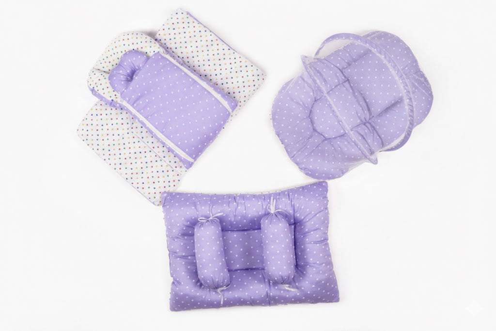 Premium Portable Infant Bedding Set with Protective Mosquito Net