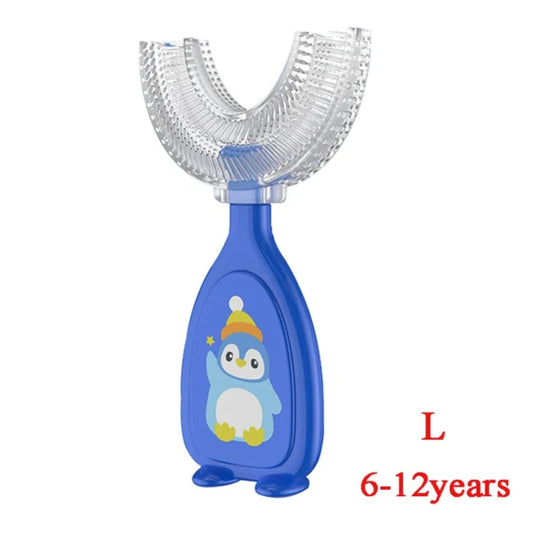 Penguin Pal U-Shaped Silicone Toothbrush for Toddlers & Kids – 360° Oral Care