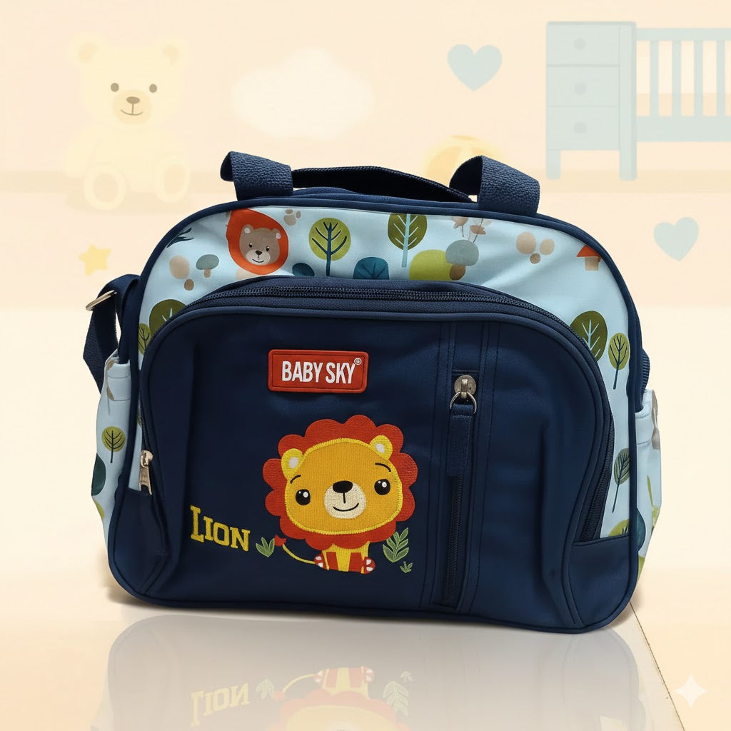 Baby OKY Lion Theme Baby Diaper Bag – Multi-Pocket Travel Organizer
