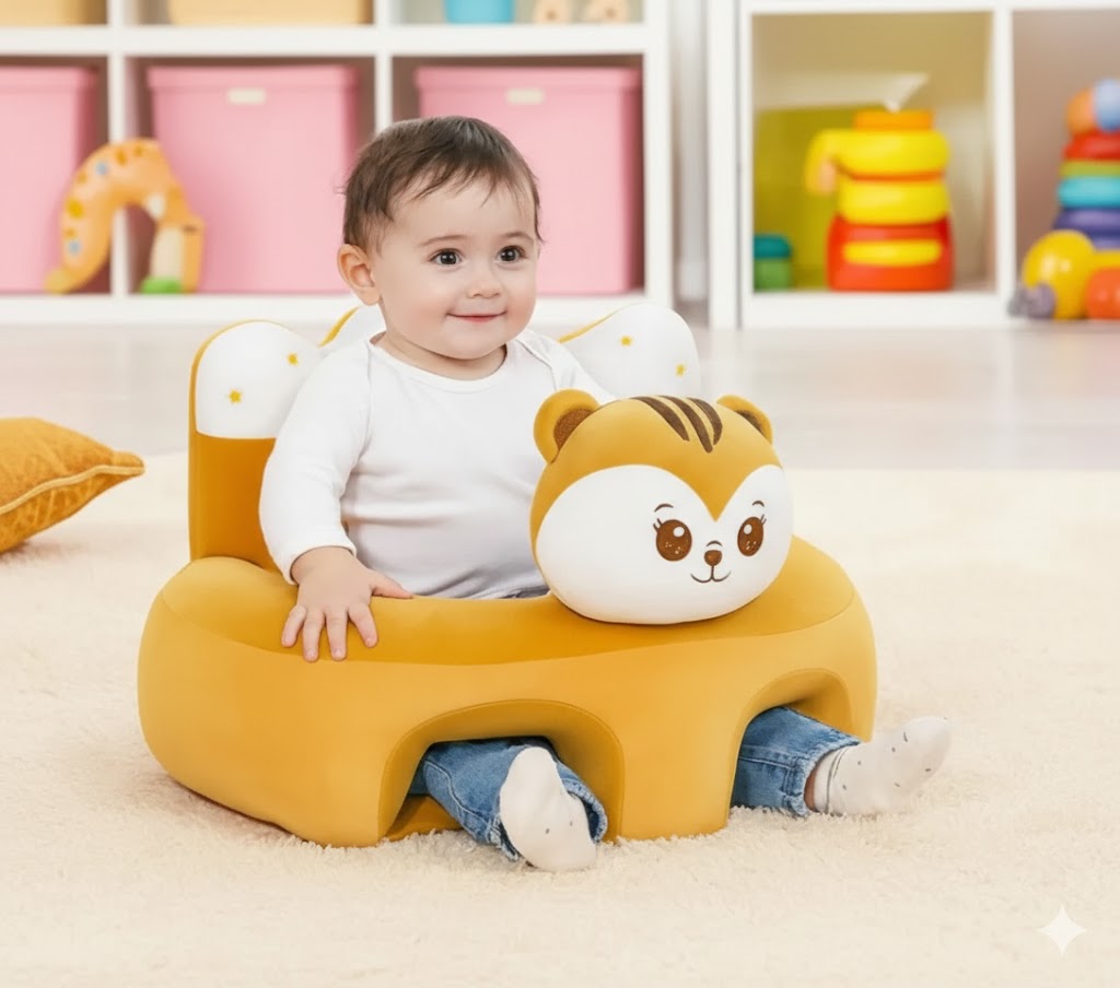 Baby Chipmunk Sofa Seat – Mustard Yellow Plush
